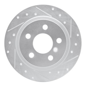 BMW 220i Brake Rotor (1) - Rear Right - R1 Concepts - Drilled & Slotted - Silver - `14-`25